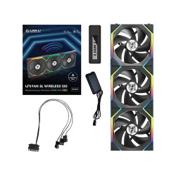 Lian Li UNI Fan SL Wireless 120mm ARGB Black Triple Pack (G99.12SL1W3B.IN)